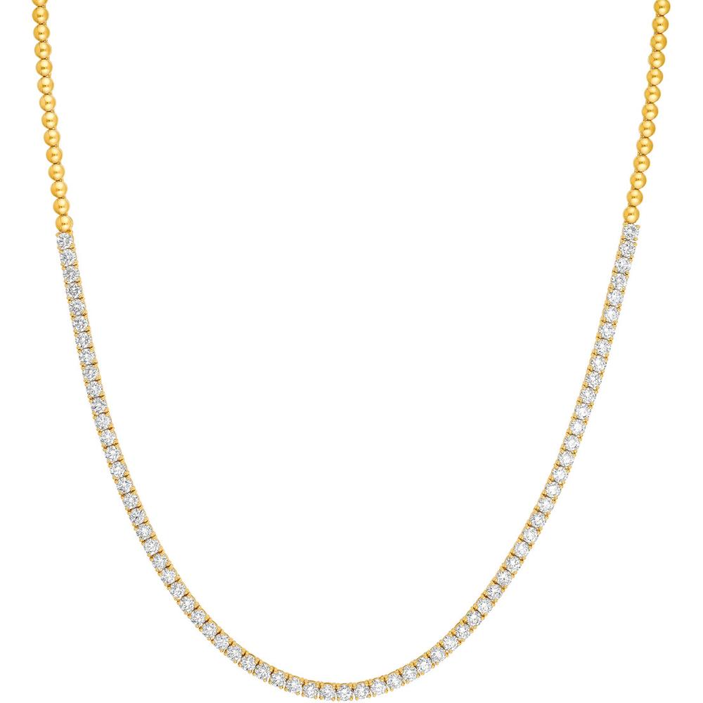 Olas d'Oro - 14K Yellow Gold Diamond Tennis Necklace - 7.00 Carat Total Diamond Weight