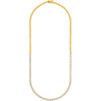 Olas d'Oro - 14K Yellow Gold Diamond Tennis Necklace - 7.00 Carat Total Diamond Weight