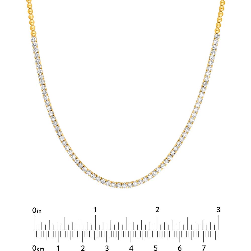 Olas d'Oro - 14K Yellow Gold Diamond Tennis Necklace - 7.00 Carat Total Diamond Weight