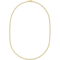 Olas d'Oro - 14K Yellow Gold Diamond Tennis Necklace with Box Lock Closure - 4.25 Carat Total Diamond Weight