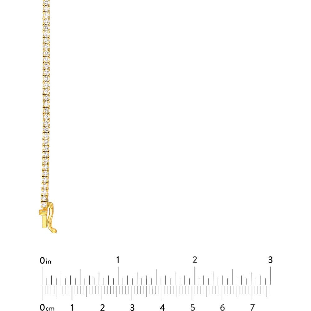 Olas d'Oro - 14K Yellow Gold Diamond Tennis Necklace with Box Lock Closure - 4.25 Carat Total Diamond Weight