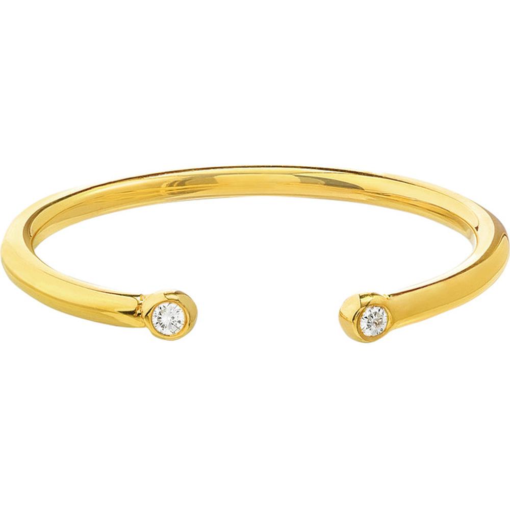 Olas d'Oro - 14K Yellow Gold Diamond-Tipped Open Wire Ring with 2pt Diamonds - 0.02 Carat Total Diamond Weight