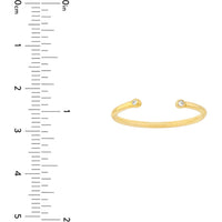 Olas d'Oro - 14K Yellow Gold Diamond-Tipped Open Wire Ring with 2pt Diamonds - 0.02 Carat Total Diamond Weight
