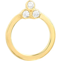 Olas d'Oro - 14K Yellow Gold Diamond Trinity Door Knocker Stud Earrings - 0.08 Carat Total Diamond Weight