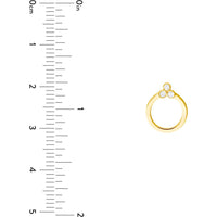 Olas d'Oro - 14K Yellow Gold Diamond Trinity Door Knocker Stud Earrings - 0.08 Carat Total Diamond Weight