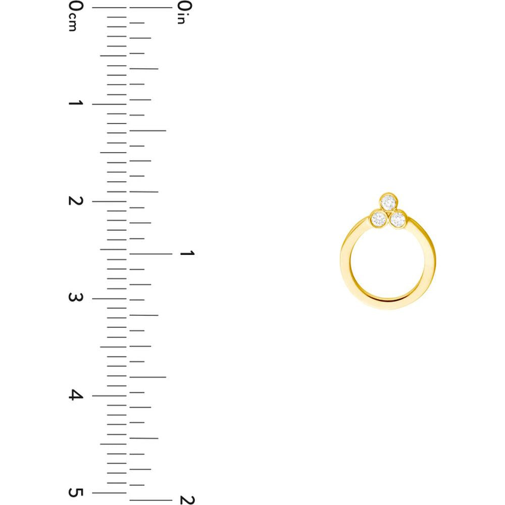 Olas d'Oro - 14K Yellow Gold Diamond Trinity Door Knocker Stud Earrings - 0.08 Carat Total Diamond Weight