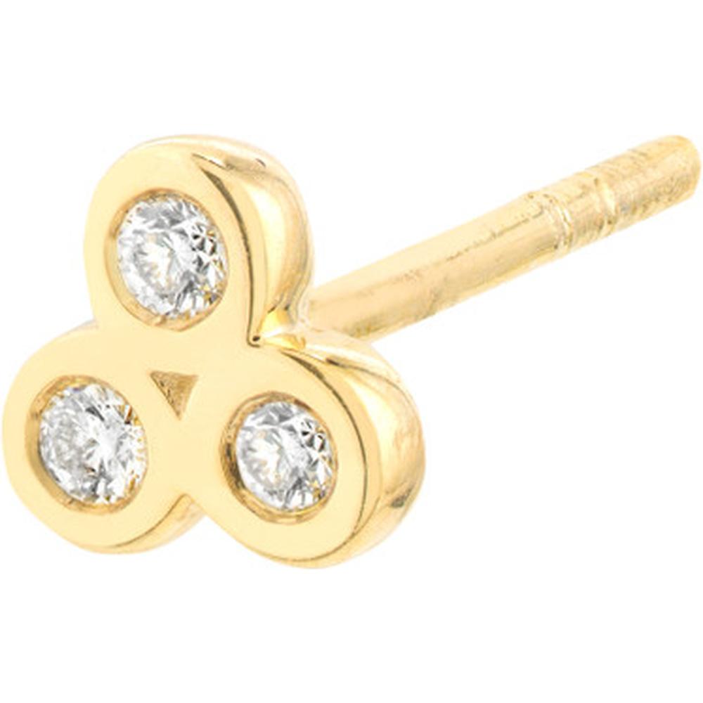 Olas d'Oro - 14K Yellow Gold Diamond Trinity Stud Earrings - 0.08 Carat Total Diamond Weight