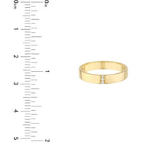 Olas d'Oro - 14K Yellow Gold Diamond Trio Polished Band - 0.02 Carat Total Diamond Weight