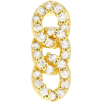 Olas d'Oro - 14K Yellow Gold Diamond Triple Link Earrings - 0.21 Carat Total Diamond Weight