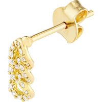 Olas d'Oro - 14K Yellow Gold Diamond Triple Link Earrings - 0.21 Carat Total Diamond Weight