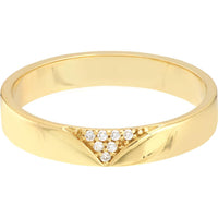 Olas d'Oro - 14K Yellow Gold Diamond V-Shape Band - 0.04 Carat Total Diamond Weight