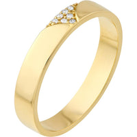 Olas d'Oro - 14K Yellow Gold Diamond V-Shape Band - 0.04 Carat Total Diamond Weight