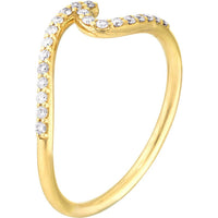 Olas d'Oro - 14K Yellow Gold Diamond Wave Ring - 0.16 Carat Total Diamond Weight