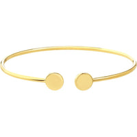 Olas d'Oro - 14K Yellow Gold Disc Cuff Bangle - 3.50 Grams Total Weight