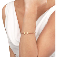 Olas d'Oro - 14K Yellow Gold Disc Cuff Bangle - 3.50 Grams Total Weight