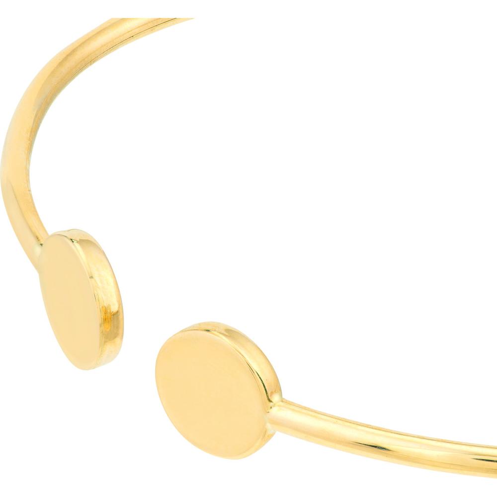 Olas d'Oro - 14K Yellow Gold Disc Cuff Bangle - 3.50 Grams Total Weight