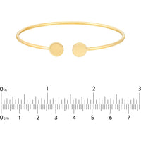 Olas d'Oro - 14K Yellow Gold Disc Cuff Bangle - 3.50 Grams Total Weight