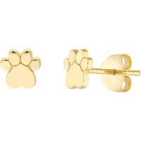 Olas d'Oro - 14K Yellow Gold Dog Paw Stud Earrings - 1.05 Grams Total Weight