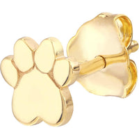 Olas d'Oro - 14K Yellow Gold Dog Paw Stud Earrings - 1.05 Grams Total Weight