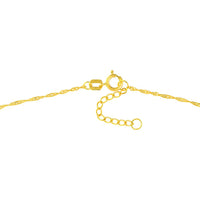 Olas d'Oro - 14K Yellow Gold Dolphin Trio Adjustable Anklet with Singapore Twist Chain