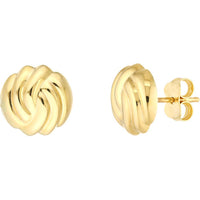 Olas d'Oro - 14K Yellow Gold Domed Love Knot Stud Earrings - 1.40 Grams Total Weight