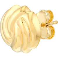 Olas d'Oro - 14K Yellow Gold Domed Love Knot Stud Earrings - 1.40 Grams Total Weight