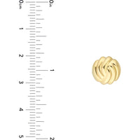 Olas d'Oro - 14K Yellow Gold Domed Love Knot Stud Earrings - 1.40 Grams Total Weight