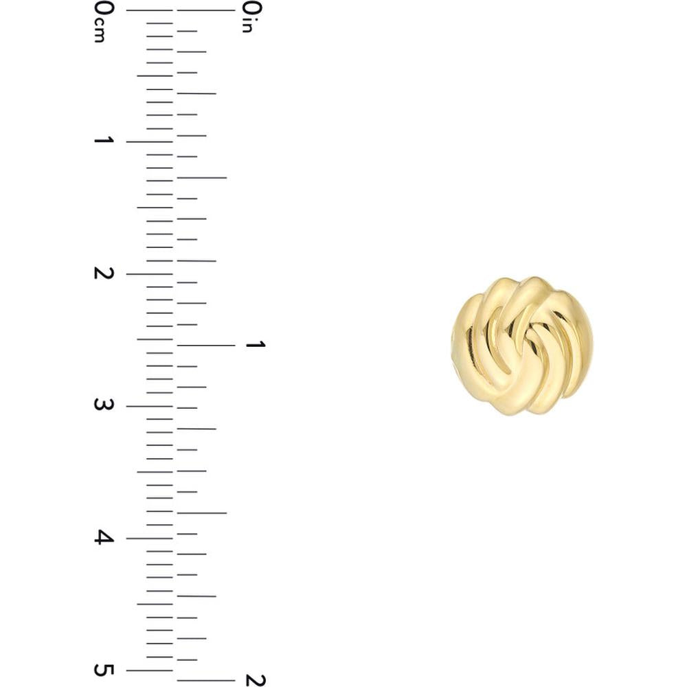 Olas d'Oro - 14K Yellow Gold Domed Love Knot Stud Earrings - 1.40 Grams Total Weight