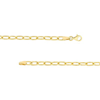 Olas d'Oro - 14K Yellow Gold Dot Diamond Mariner Paper Clip Necklace - 0.18 Carat Total Diamond Weight