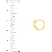 Olas d'Oro - 14K Yellow Gold Double Bar Ascending Diamond Hoop Earrings - 0.07 Carat Total Diamond Weight