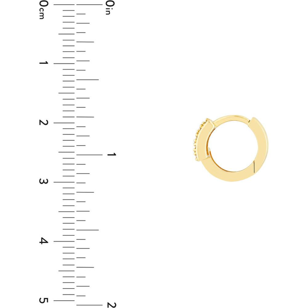 Olas d'Oro - 14K Yellow Gold Double Bar Ascending Diamond Hoop Earrings - 0.07 Carat Total Diamond Weight