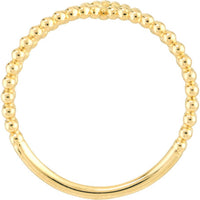 Olas d'Oro - 14K Yellow Gold Double Beaded Chevron Ring - Size 7