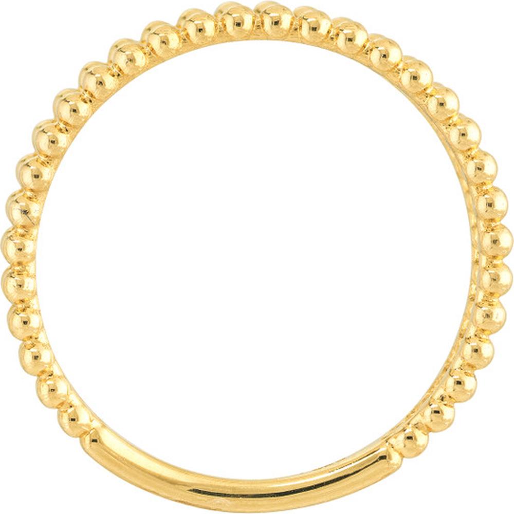 Olas d'Oro - 14K Yellow Gold Double Beaded Wire Ring - Size 7, 1.68 Grams