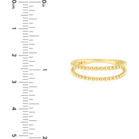 Olas d'Oro - 14K Yellow Gold Double Beaded Wire Ring - Size 7, 1.68 Grams