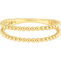 Olas d'Oro - 14K Yellow Gold Double Beaded Wire Ring - Size 8