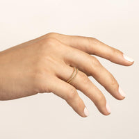 Olas d'Oro - 14K Yellow Gold Double Beaded Wire Ring - Size 8