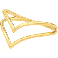 Olas d'Oro - 14K Yellow Gold Double Chevron Wire Ring - Size 8