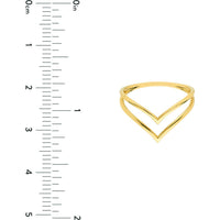 Olas d'Oro - 14K Yellow Gold Double Chevron Wire Ring - Size 8