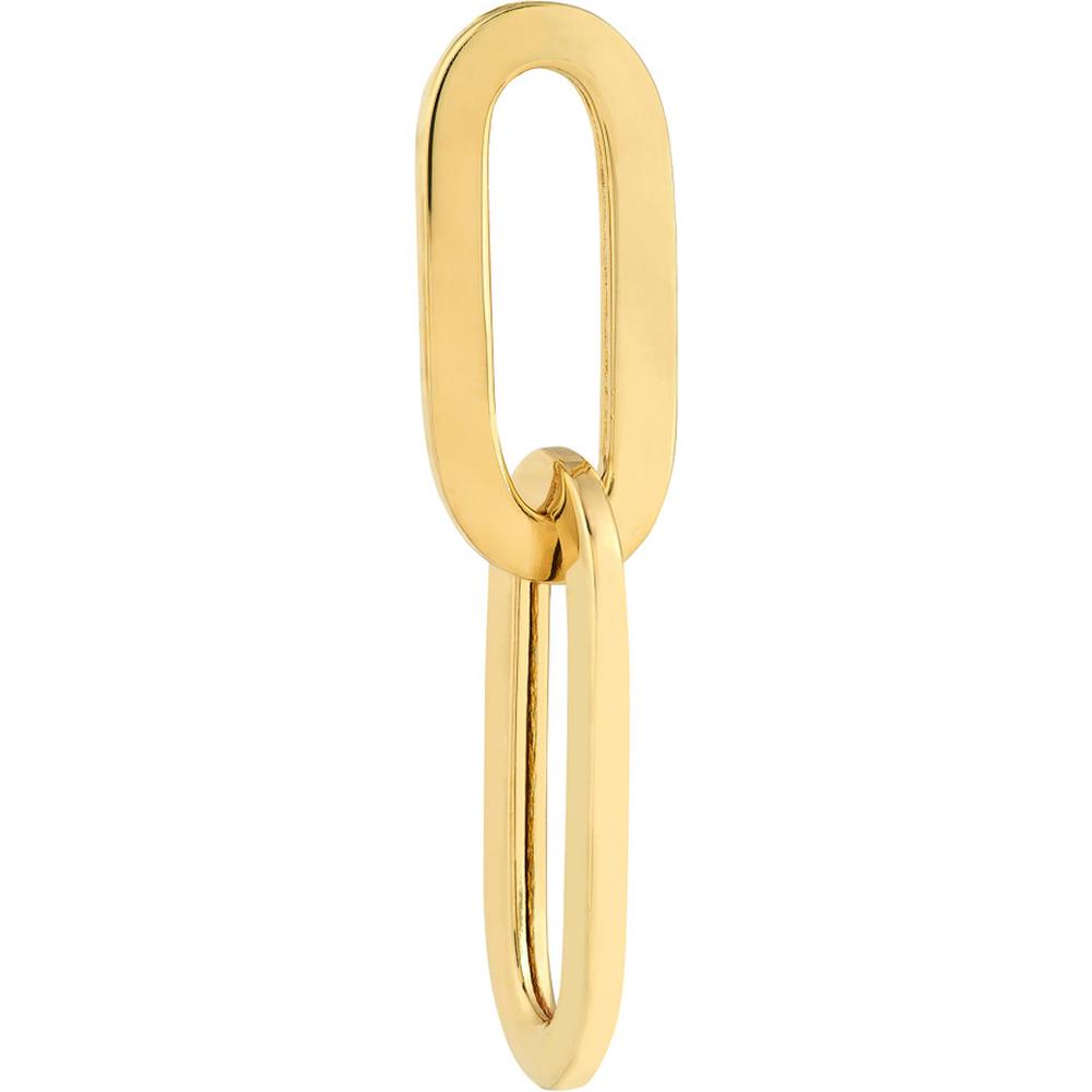 Olas d'Oro - 14K Yellow Gold Double Flat Oval Link Dangle Earrings 1.92 Grams Total Weight