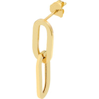 Olas d'Oro - 14K Yellow Gold Double Flat Oval Link Dangle Earrings 1.92 Grams Total Weight