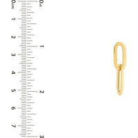 Olas d'Oro - 14K Yellow Gold Double Flat Oval Link Dangle Earrings 1.92 Grams Total Weight