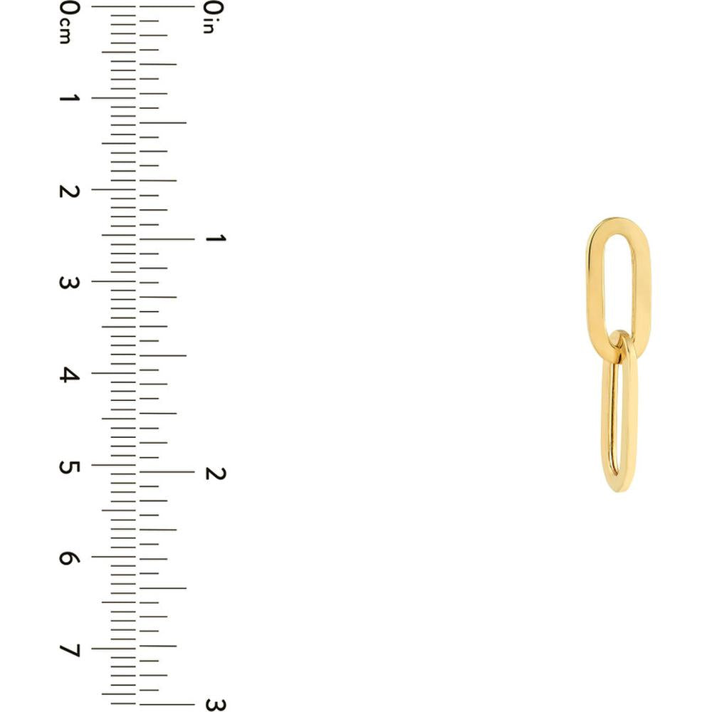 Olas d'Oro - 14K Yellow Gold Double Flat Oval Link Dangle Earrings 1.92 Grams Total Weight