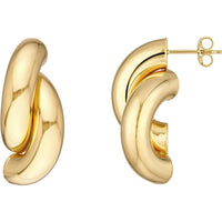 Olas d'Oro - 14K Yellow Gold Double Half Circle Earrings - 4.65 Grams