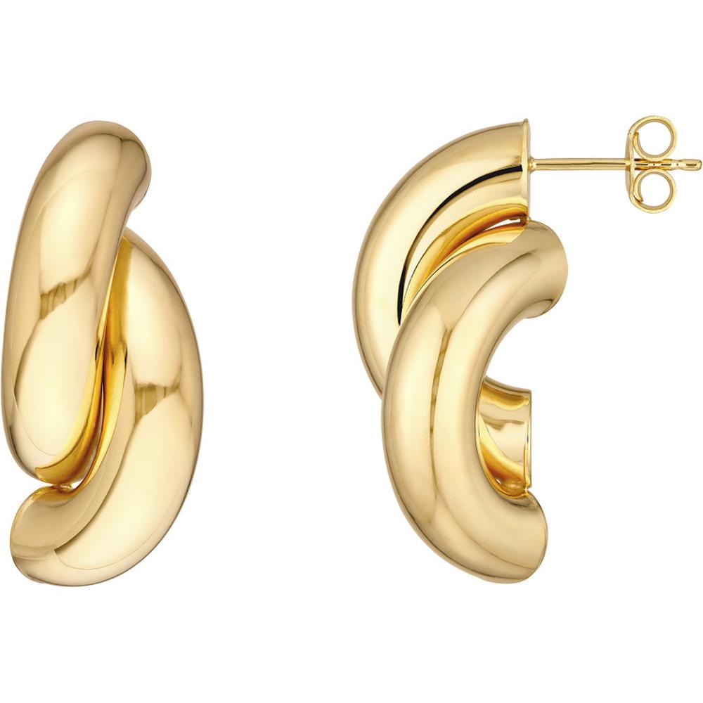 Olas d'Oro - 14K Yellow Gold Double Half Circle Earrings - 4.65 Grams