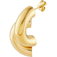 Olas d'Oro - 14K Yellow Gold Double Half Circle Earrings - 4.65 Grams