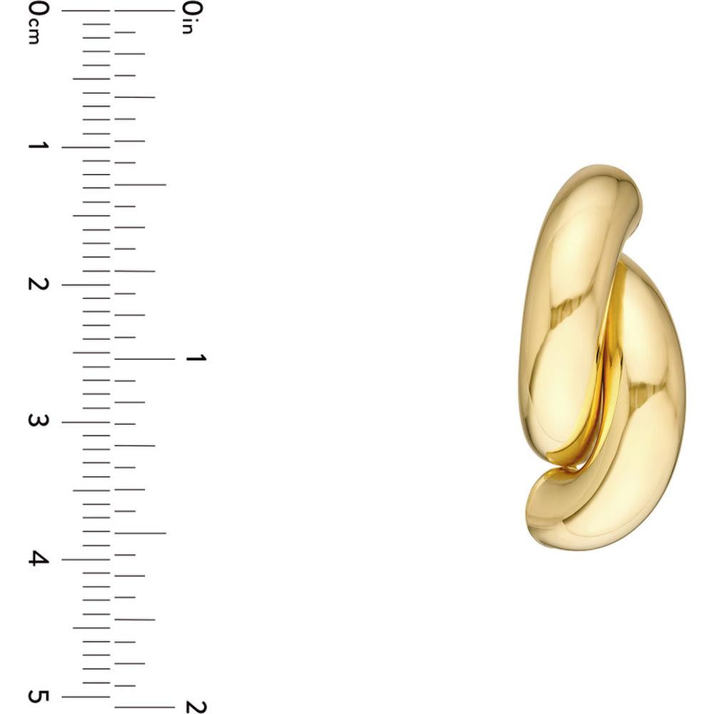Olas d'Oro - 14K Yellow Gold Double Half Circle Earrings - 4.65 Grams