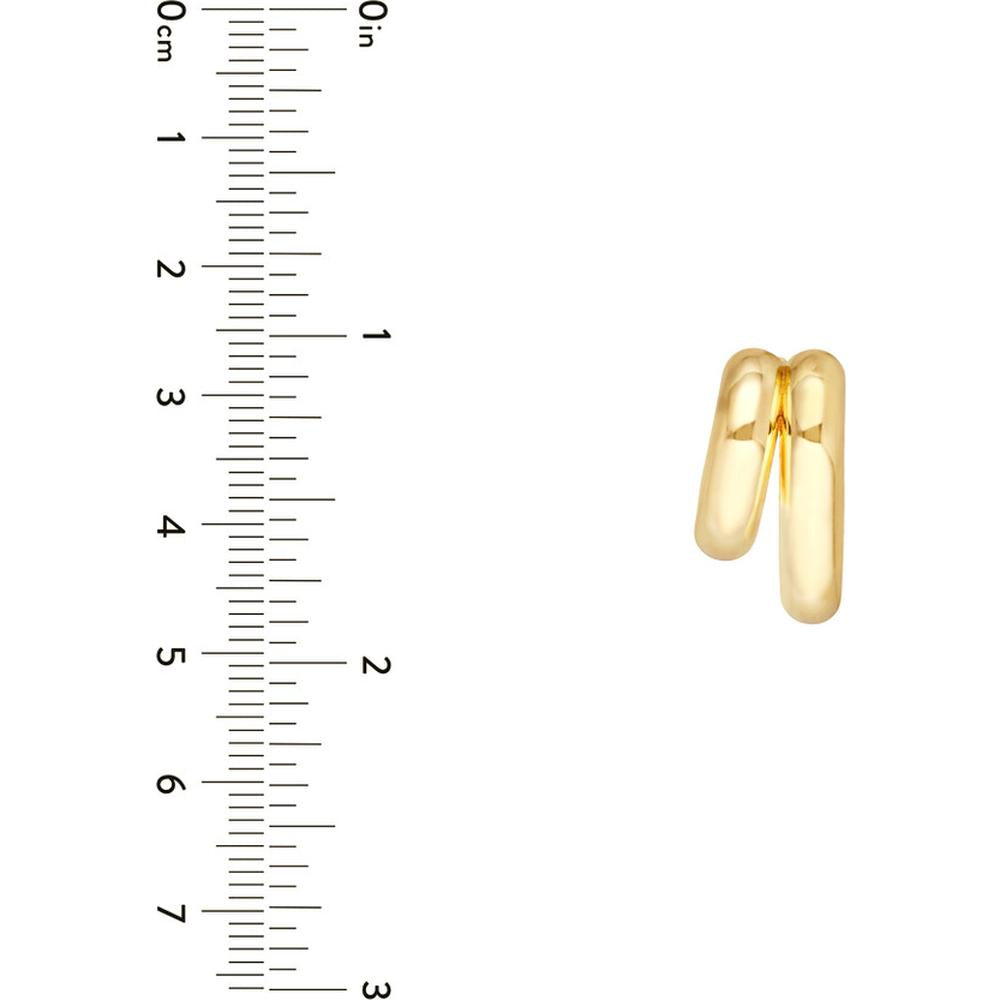Olas d'Oro - 14K Yellow Gold Double J-Hoop Earrings - 7.97 Grams Total Weight