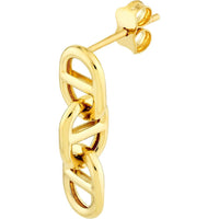 Olas d'Oro - 14K Yellow Gold Double Link Earrings - Elegant & Bold Design