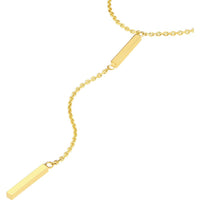 Olas d'Oro - 14K Yellow Gold Double Mini Bar Lariat Necklace 2.68 Grams