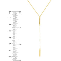 Olas d'Oro - 14K Yellow Gold Double Mini Bar Lariat Necklace 2.68 Grams